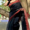 টাঙ্গাইলের হাফসিল্ক শাড়ির কম্বো প্যাকেজ  কালো কালার - Image 2